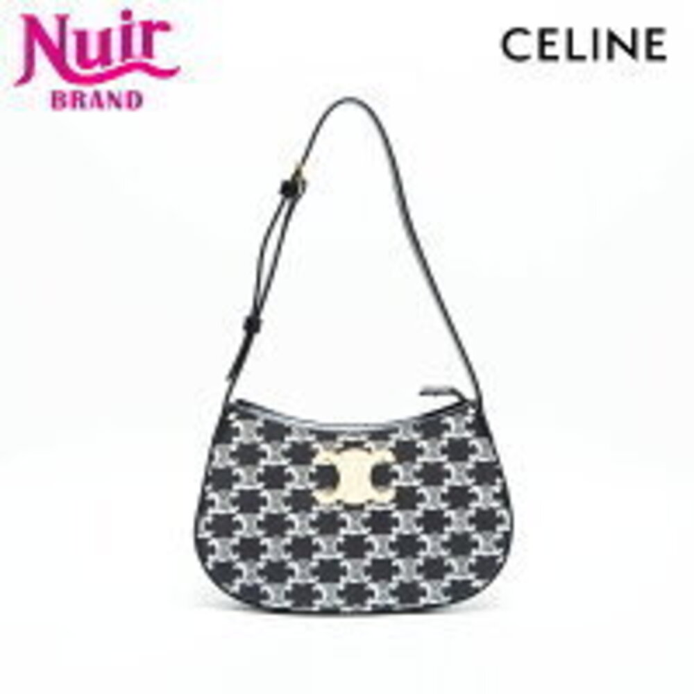 Celine Tilly Triomphe Shoulder Bag Black